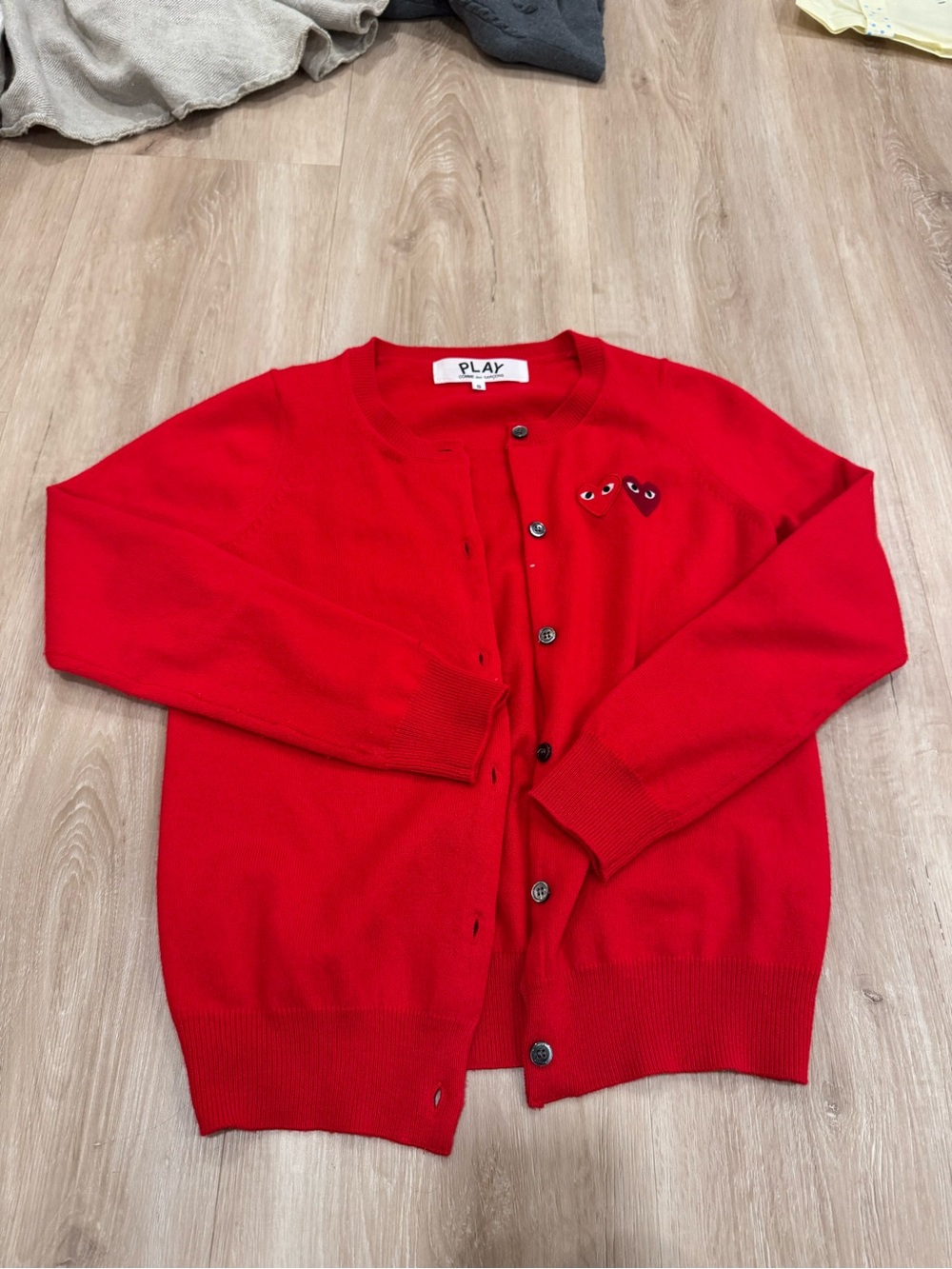 Comme des Garcons PLAY Red Heart Patch Cardigan
